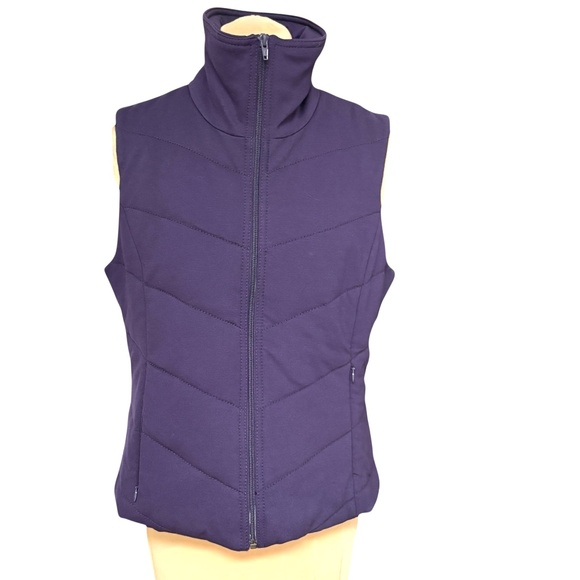 vest outdoor COLDWATER CREEK XS/S purple rayon knit blend zipz - Picture 1 of 11